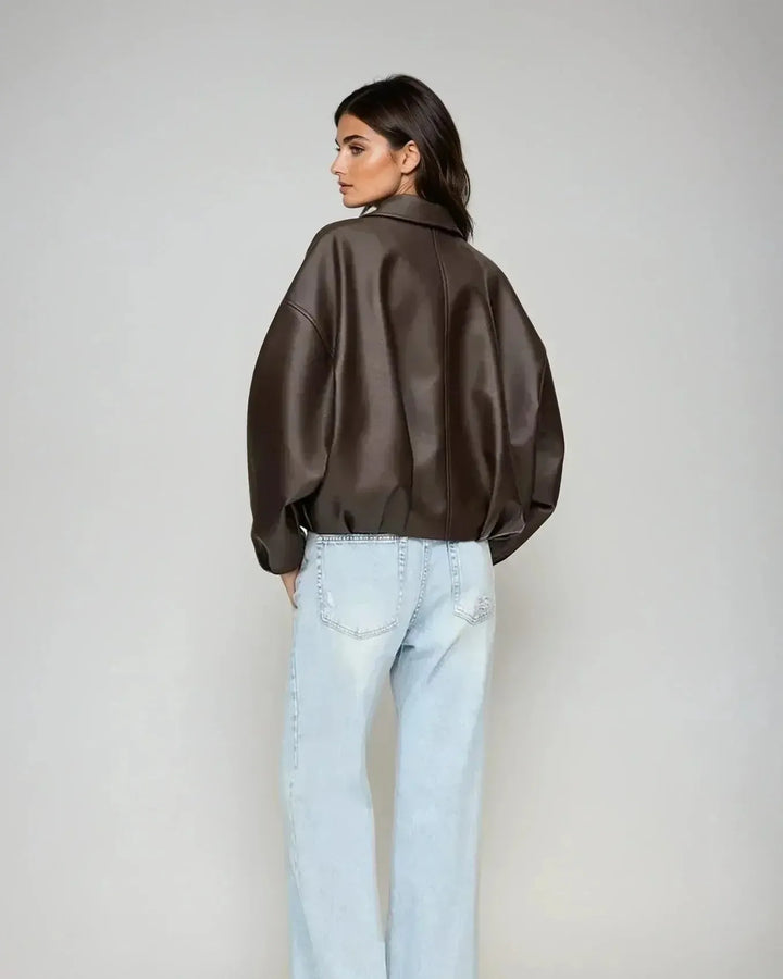 Arvella – Veganská kožená bunda s páskem