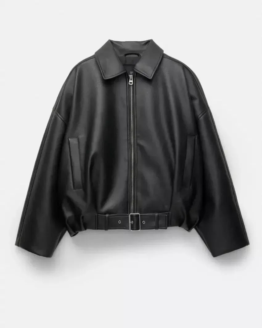 Arvella – Veganská kožená bunda s páskem