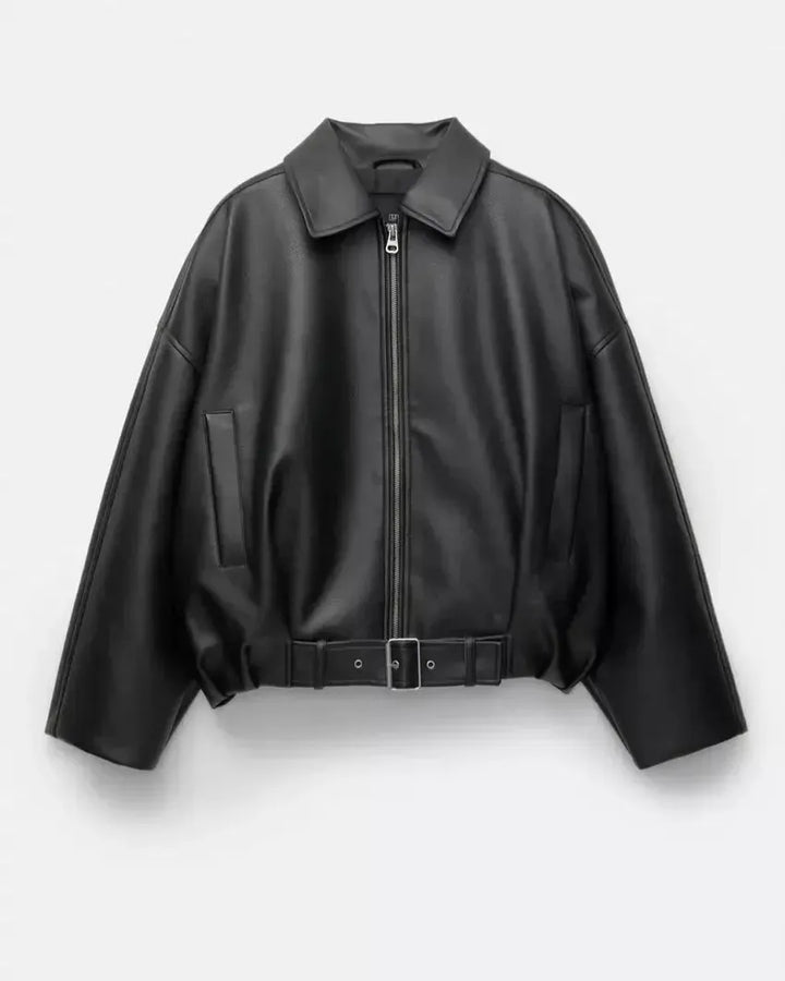 Arvella – Veganská kožená bunda s páskem