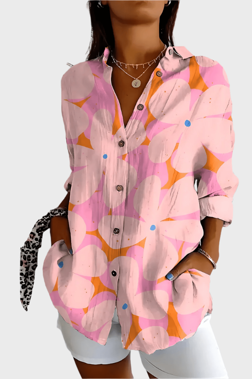 Bavlněná květinová košile