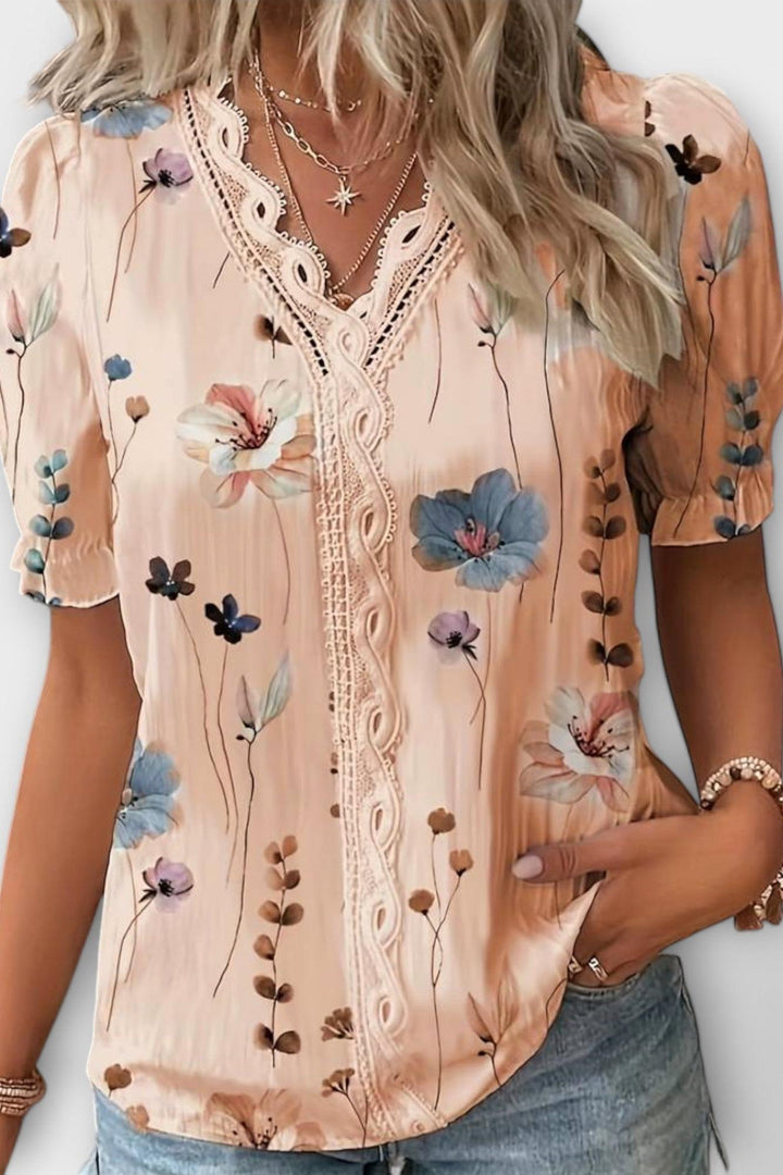 Bruna - Stylový top s V-výstřihem ve tvaru srdce