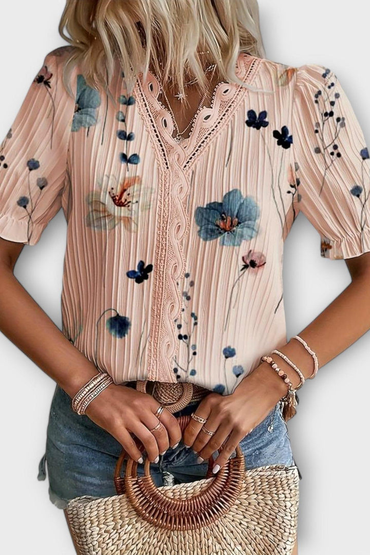 Bruna - Stylový top s V-výstřihem ve tvaru srdce