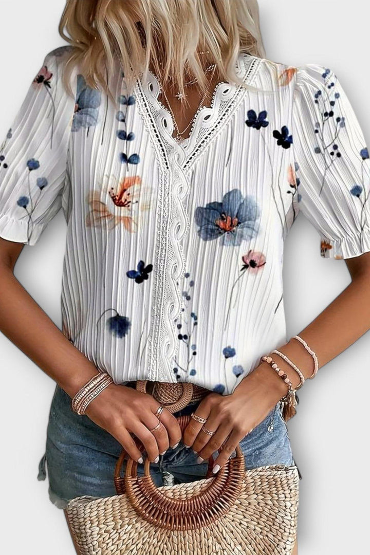 Bruna - Stylový top s V-výstřihem ve tvaru srdce