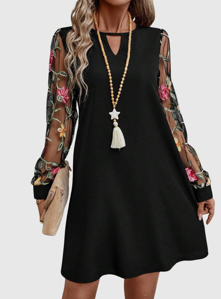 Kiara | Elegantní šaty s výstřihem do V a výraznými rukávy