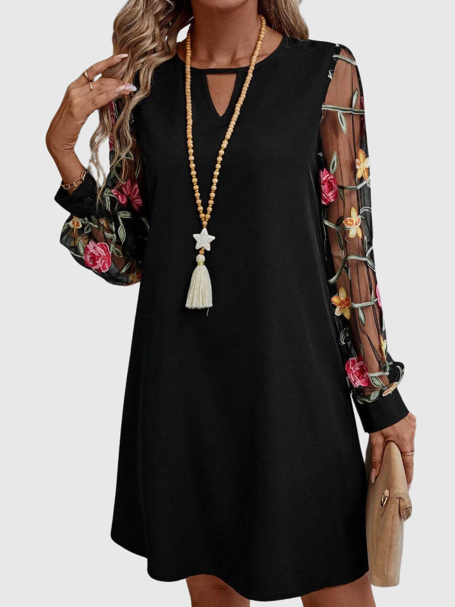 Kiara | Elegantní šaty s výstřihem do V a výraznými rukávy