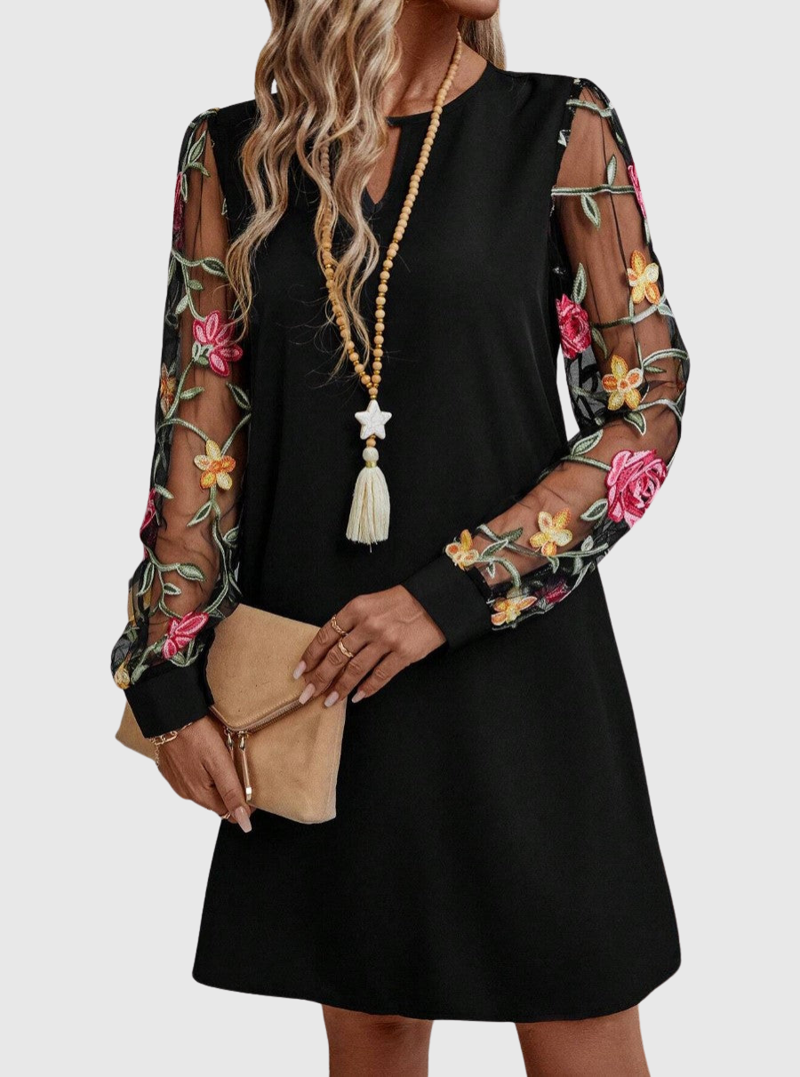 Kiara | Elegantní šaty s výstřihem do V a výraznými rukávy