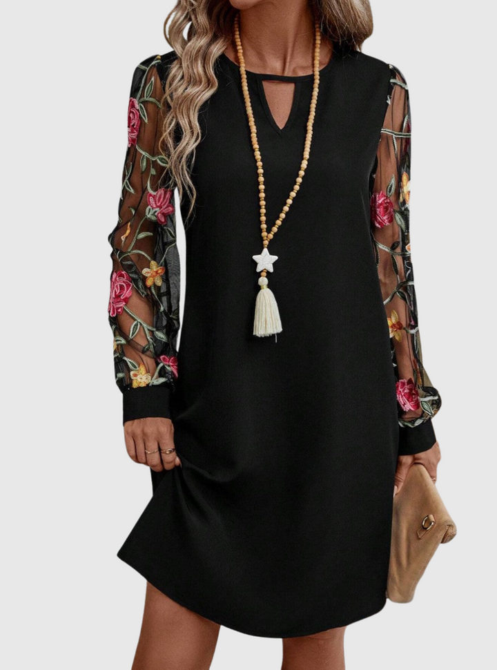 Kiara | Elegantní šaty s výstřihem do V a výraznými rukávy