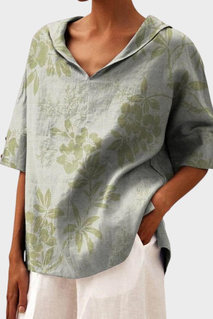 Flávia - Stylový lněný top