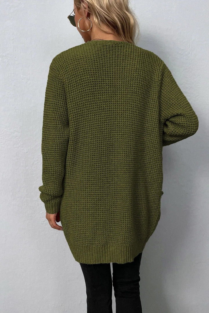 Růžový otevřený svetr