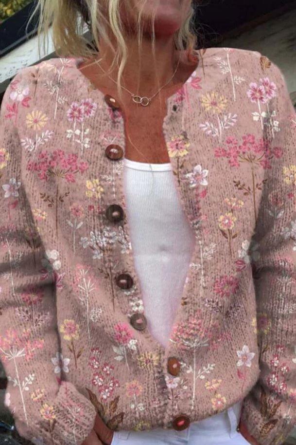 Sanne - Barevný květinový svetr