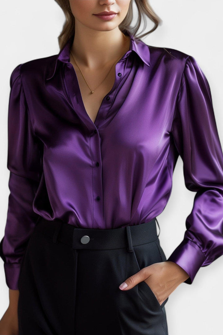 Saténová košile s límečkem